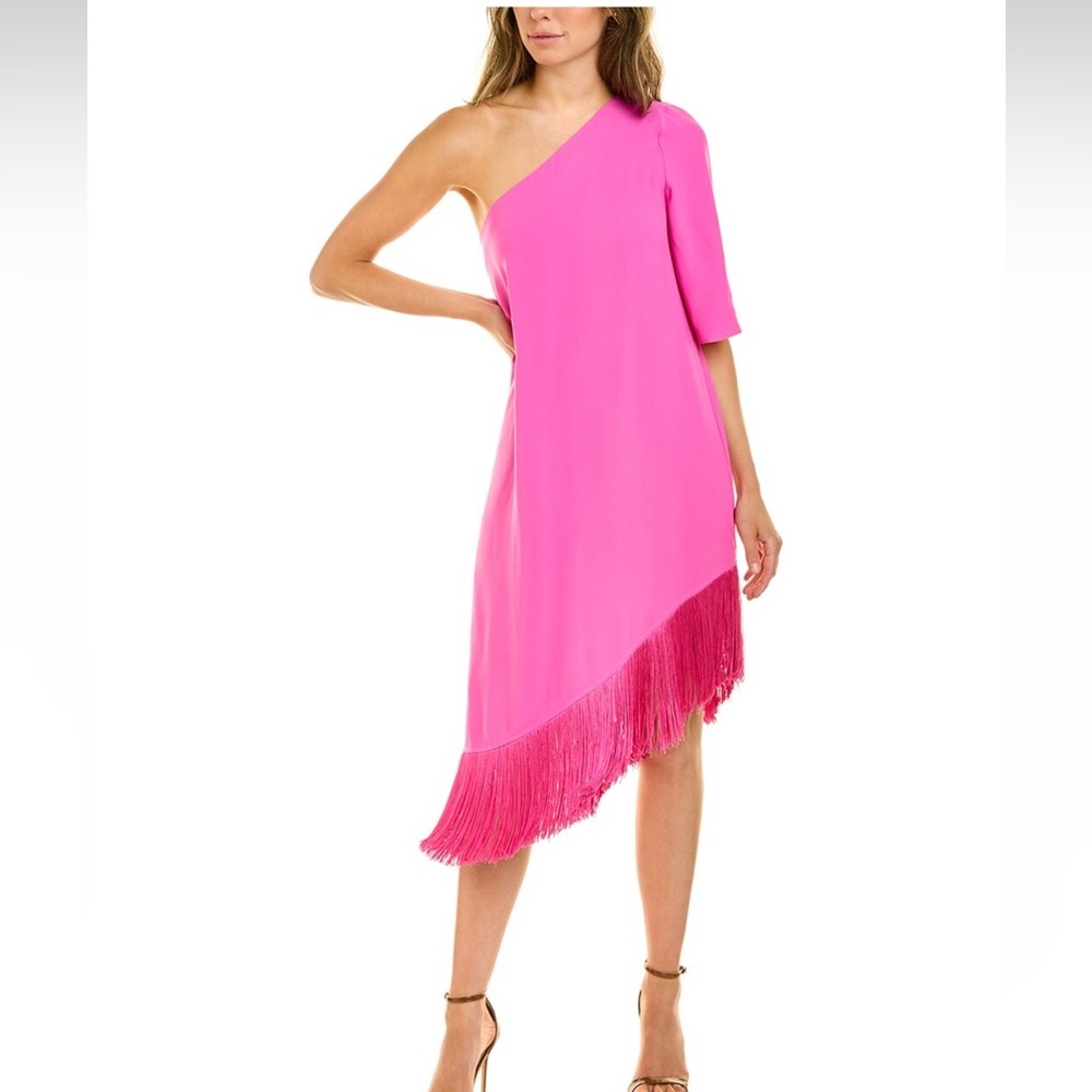 NWT Trina Turk Pink Fringe Dress